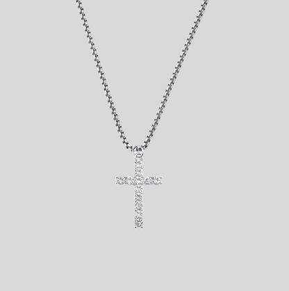 Silver cross chain 60cm